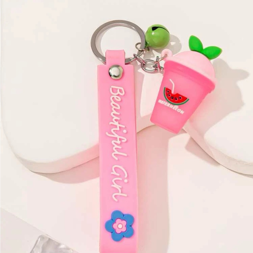 Kawaii Pink Watermelon Keychain